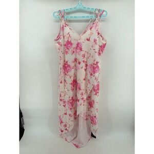 Coolmee Summer Wrap V Neck Midi Dress Irregular Hemline Coquette Cottagecore